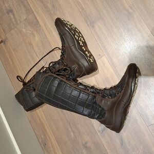 North Face Women's Chocolate Brown Tall Quilted Waterproof Winter Boots (US 8)